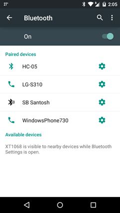 go to Bluetooth Setting
